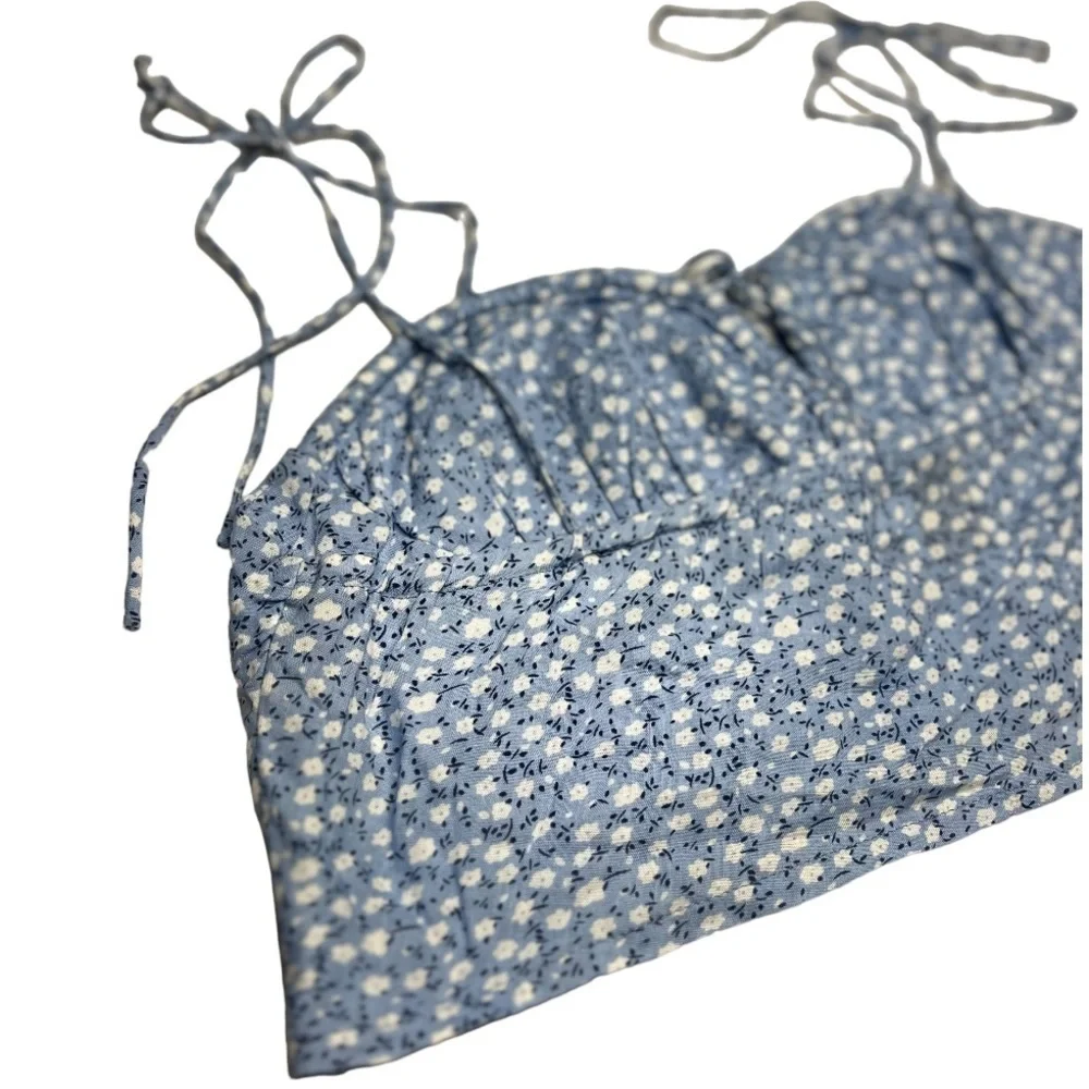 Princess Polly blue floral crop top - size 12 - Picture 3 of 7